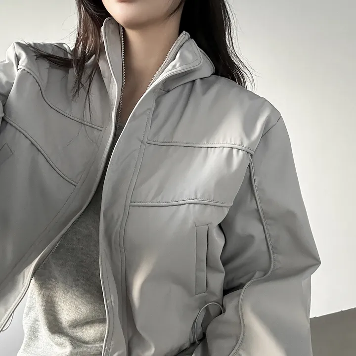 당일출고🚀[quality/도톰] 하이넥 파이핑 고프코어 루즈핏 스트링 바람막이 점퍼 3color 상세 이미지 20