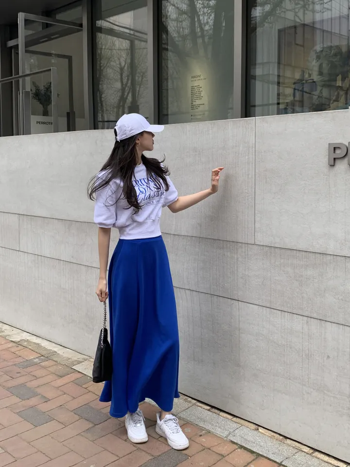 (자체제작/주문폭주~)헤리티지 맨투맨 롱 스커트 세트 상세 이미지 30
