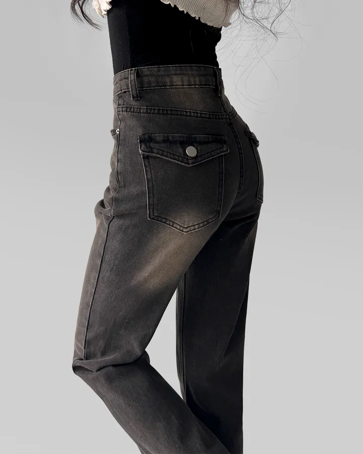 [~XL/2기장] 보헤미안 포켓걸 인어핏 S라인 워싱 부츠컷 데님 팬츠 바지 상세 이미지 15