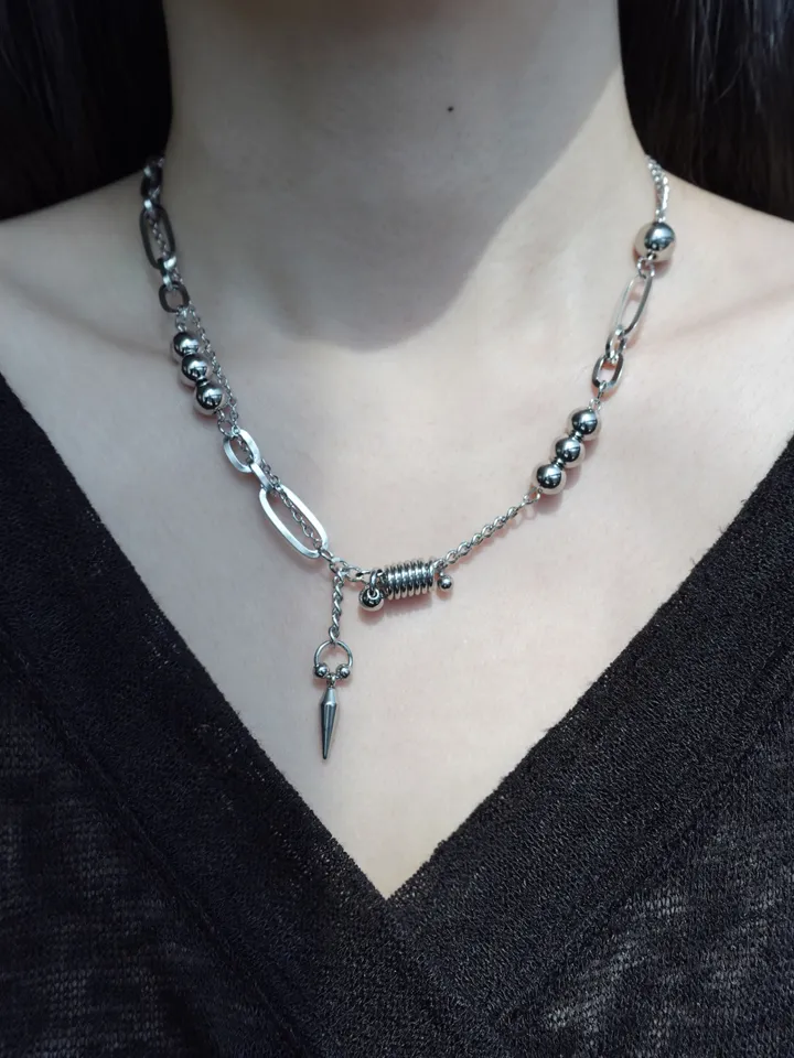 [써지컬] pierce drop necklace | 피어싱 볼 드롭 목걸이 상세 이미지 12