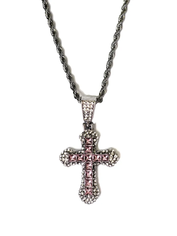 [s.steel/3color] bold cubic cross necklace | 볼드 큐빅 십자가 목걸이 상세 이미지 44