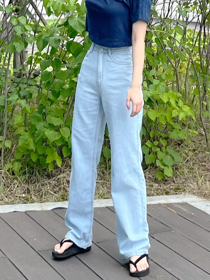 [자체제작/허리쏘옥/기본,롱ver] 후들후들 얇은 썸머 연청 와이드 데님 여름 청바지 롱팬츠 상세 이미지 108