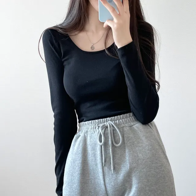 (4color/소장필수)기본 스퀘어넥 긴팔 -t 상세 이미지 50