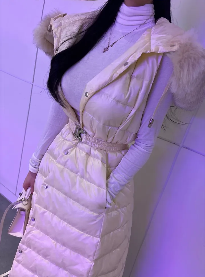 [high-quality] 강추/MD추천) 덕다운 끌루 롱 벨트 패딩 조끼 베스트 (2color) 상세 이미지 7