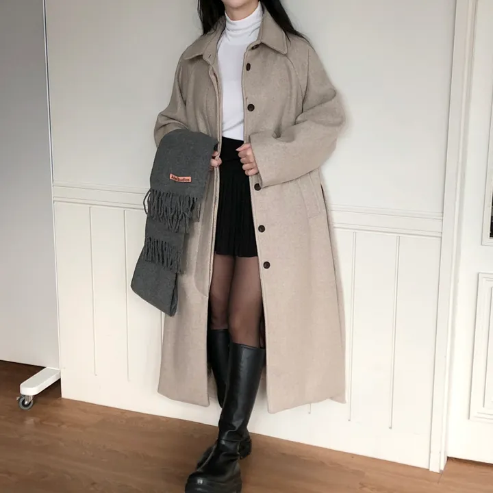 [백화점퀄리티!핏보장🖤]국내제작 탄탄 오버핏 허리끈 싱글 롱코트 4color 상세 이미지 27