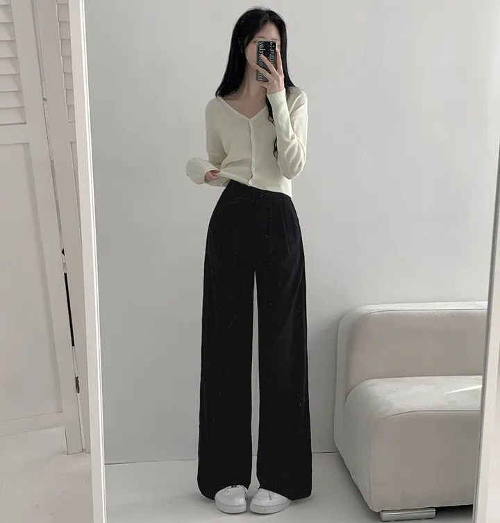 [3가지기장/-2XL/히든밴딩] 리스 핀턱 와이드핏 롱 밴딩 슬랙스 1color 상세 이미지 9