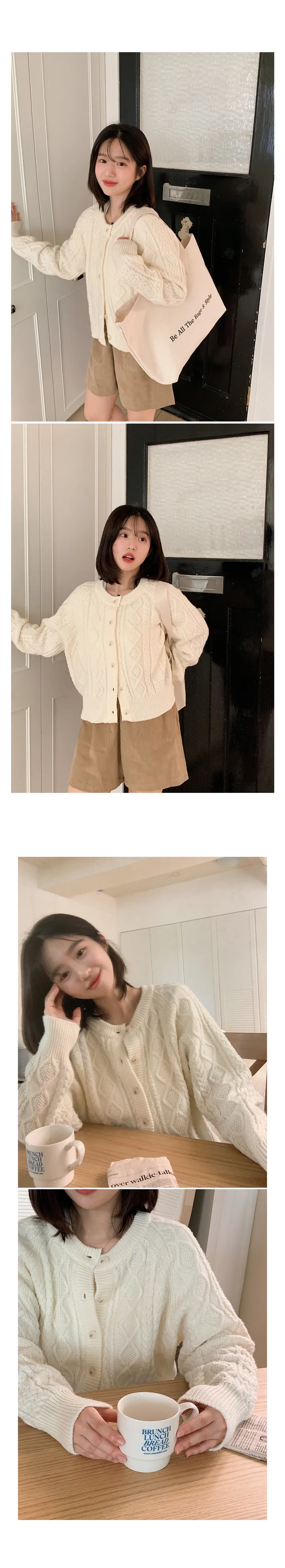 🚀당일발송🚀[landmade/울70]휘낭시에 케이블 어텀 니트 가디건 (4color) 상세 이미지 6