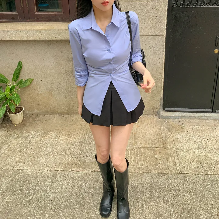[귀욤아방핏🤎완전강츄] 하이넥 하프 숏 트렌치코트 오버핏 루즈핏 A라인 케이프 바바리 자켓 야상 점퍼 봄 가을 간절기 아우터 데일리룩 2COL 상세 이미지 26