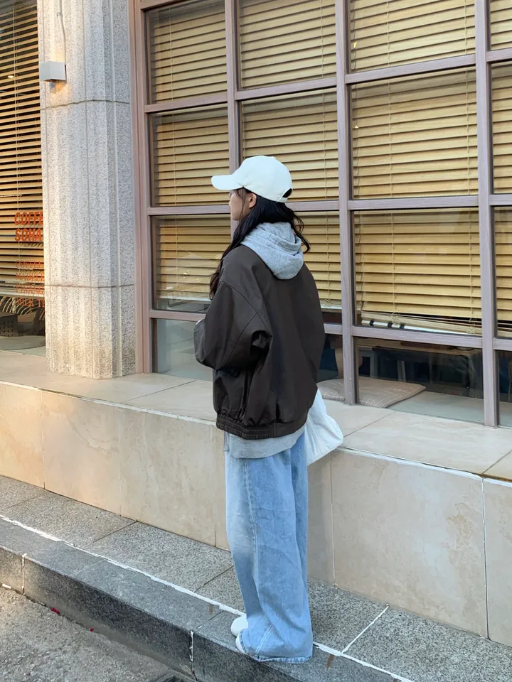 <미리 봄🌸/찐오버핏> 데이 오버핏 카라 블루종 레더자켓 - 2color 상세 이미지 23