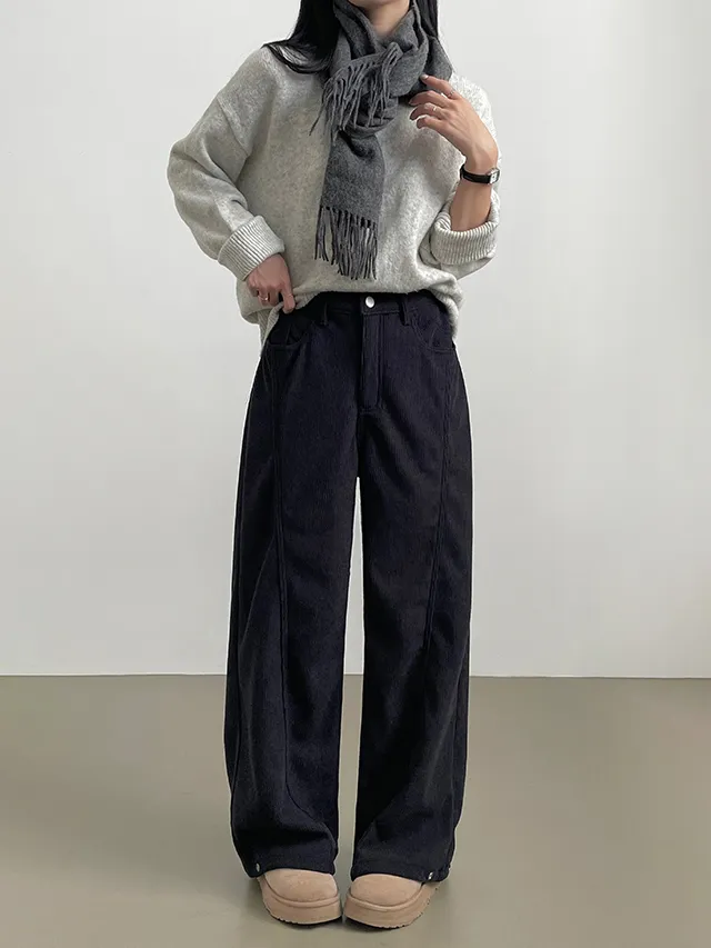 [한파대비/3기장~2XL!] 스냅버튼 융기모 코듀로이 골덴 폴딩 와이드팬츠 4color 상세 이미지 43
