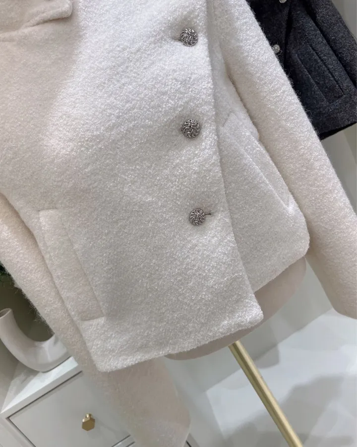 다미 프리미엄 머플러 세미 크롭 코트 (2colors) 상세 이미지 19