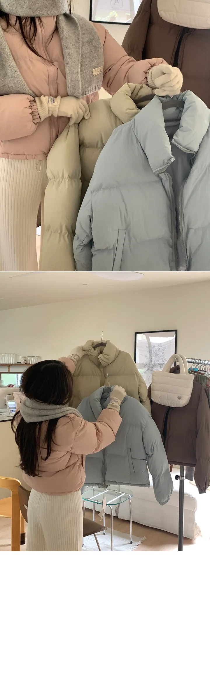 [주문폭주/당일출고🖤] 스노우 파스텔 크롭 숏 패딩 pd (웰론솜)(생활방수가능) 상세 이미지 43
