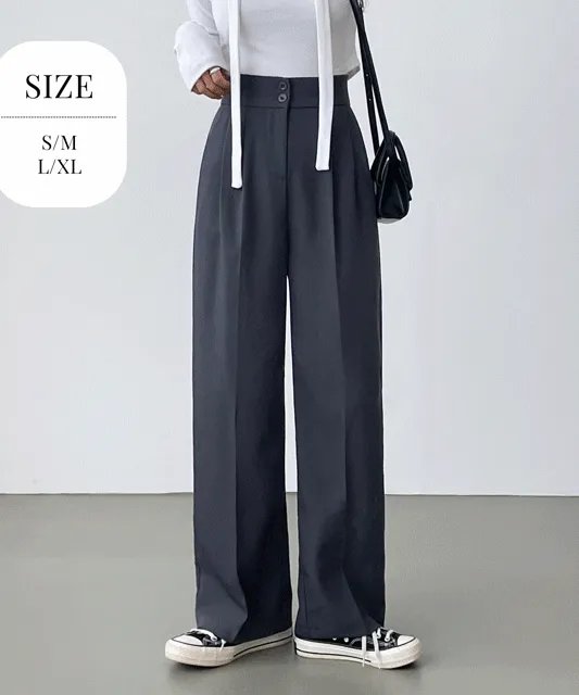 (8만장!) (기본&롱ver/뒷밴딩!) 핀턱 일자와이드 슬랙스 3color