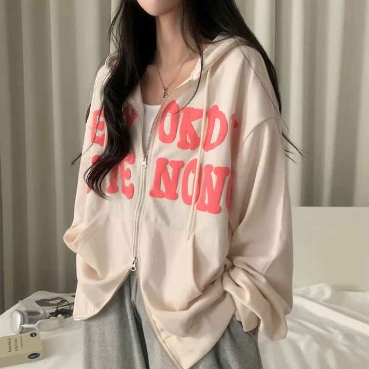 [기모추가!/만족도100%] 크루아상 발포 오버핏 레터링 후드집업,점퍼 - 4color 상세 이미지 45