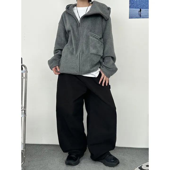 [UNISEX]히든 더 플리스 후리스 바라클라바 후드 포켓 스트링 포인트 집업(3color/3-5일 여유주문) 상세 이미지 23