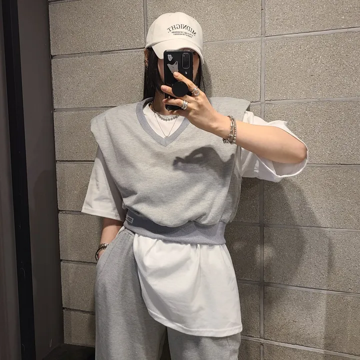 패드 브이넥조끼 와이드 세트 상세 이미지 15