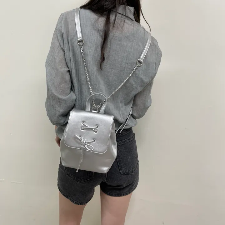 [🎀 최저가 / 발레코어🎀] 코르셋 리본 체인 백팩 상세 이미지 4