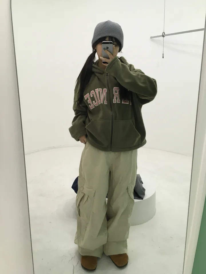 자수 후리스 후드집업 상세 이미지 2