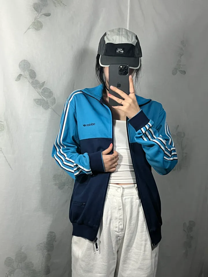 [빈티지/인싸템]아디다스 80s 서독제 배색 아노깔 집업 상세 이미지 9