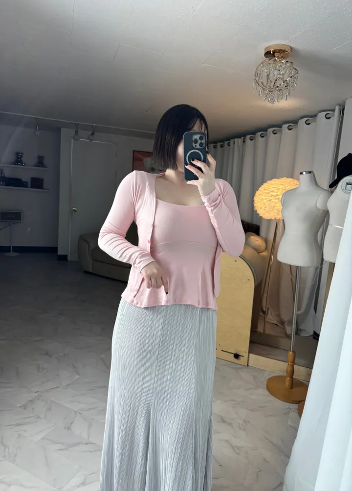 플레어 나시 가디건 투피스 세트 상세 이미지 24