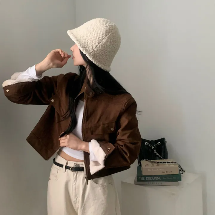 Made [왕따뜻] 몽블 스웨이드 차이나 크롭자켓, 집업 - 4color 상세 이미지 5