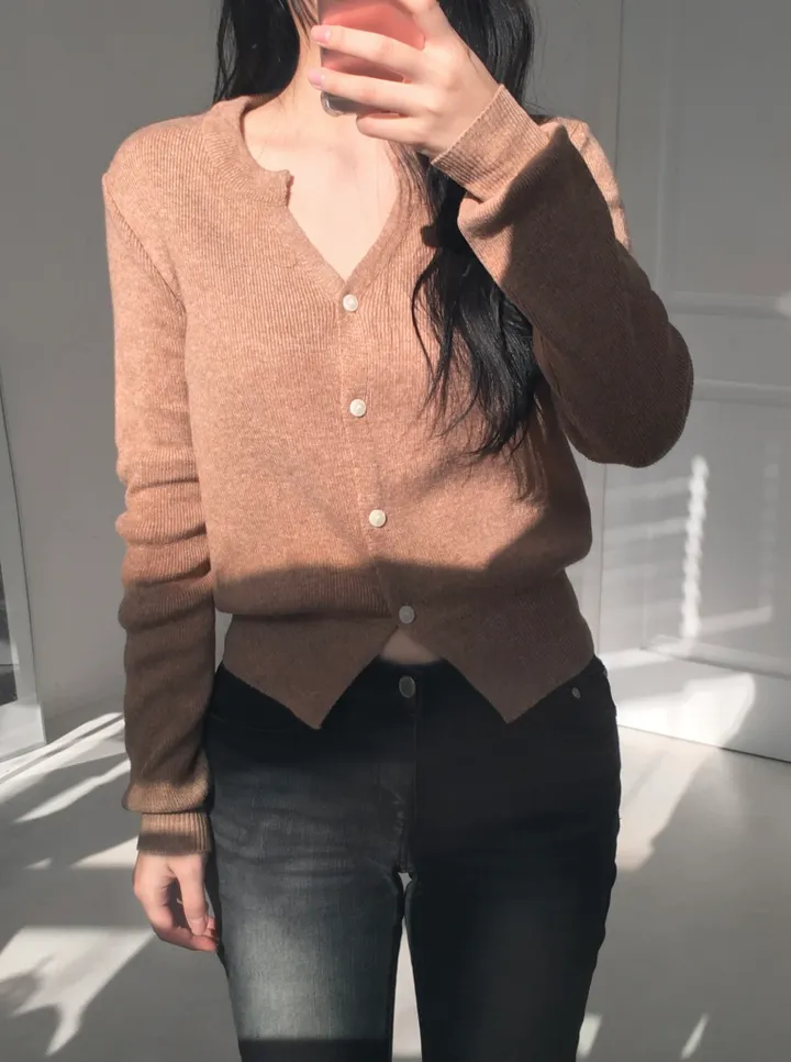 [신상/캐시미어🪡] 로제 여리핏 베이직 브이넥 니트 가디건 5colors 상세 이미지 22