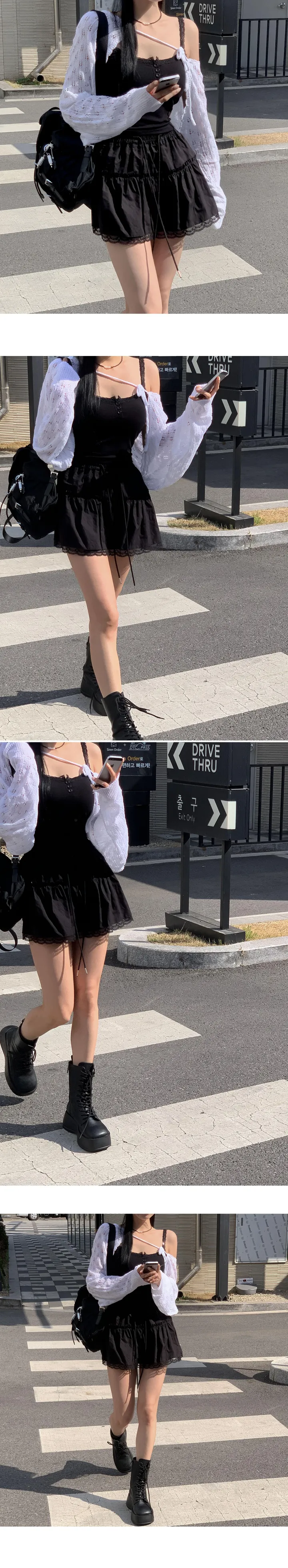 [코디추천🖤] 레베 여름 펀칭 리본 볼레로- 2color 상세 이미지 5