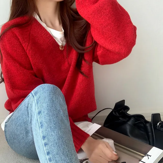 [ 무조건 소장 추천! 인기만점 ] 데일리 루즈핏 V넥 니트 상세 이미지 61
