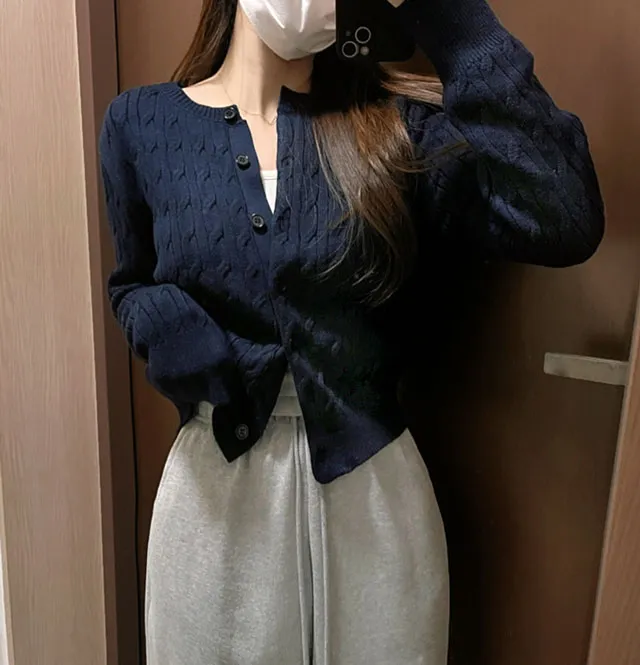 [고퀄/늘어짐X] 꽈배기 니트 케이블 데일리 가디건 상세 이미지 4