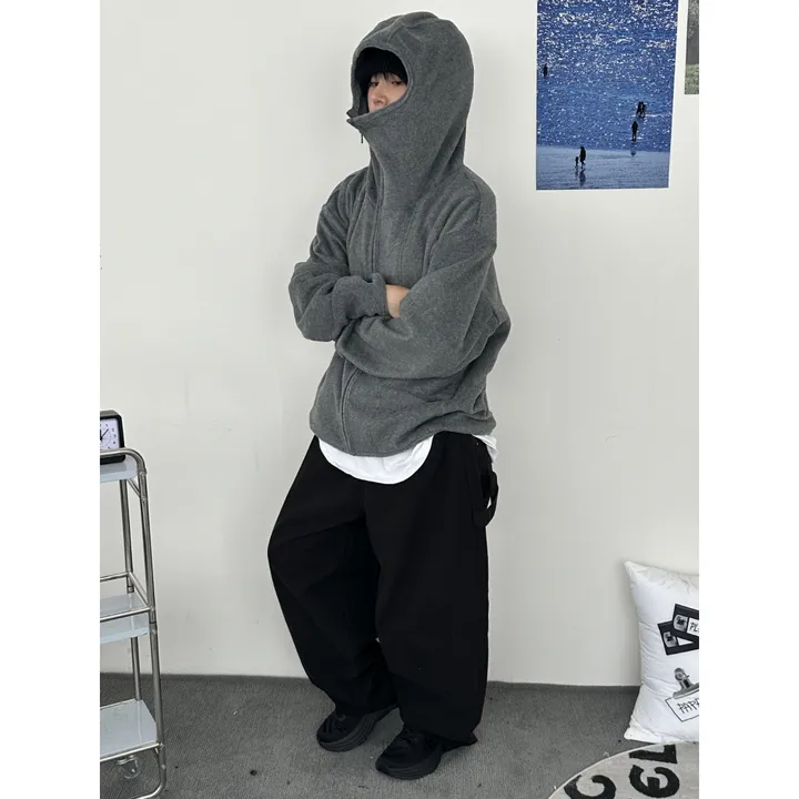 [UNISEX]히든 더 플리스 후리스 바라클라바 후드 포켓 스트링 포인트 집업(3color/3-5일 여유주문) 상세 이미지 27