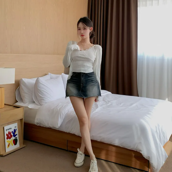 [부분 당일배송🤍나시가디건set/벚꽃룩🌸] 슈디 레이스 끈나시 + 레이스 긴팔 골지 가디건 세트 데일리룩 데이트룩 벚꽃룩 발레코어 여리여리 여리핏 레이스가디건 레이스나시 상세 이미지 21