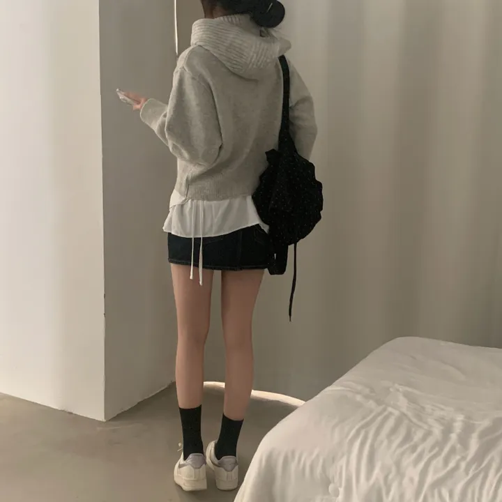 [부드러워요!/예쁨보장✨] 로아베 후드 버튼 하이넥 니트가디건 - 5color 상세 이미지 15