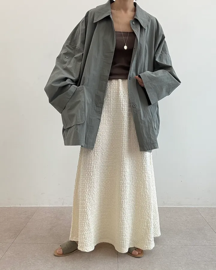 모크 박시 오버 봄 자켓 바스락재질 (소매롤업가능해요) 2color 상세 이미지 45