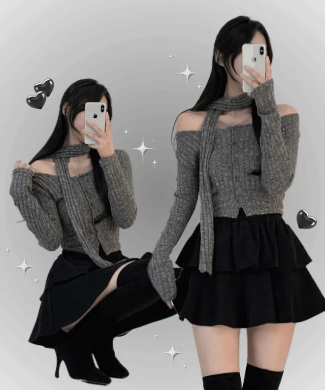 [단독]또바 캉캉 골지 플레어 스커트