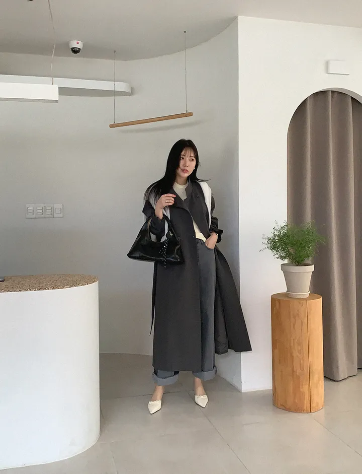 쇼룸 루프백 더블 트렌치 코트 상세 이미지 10