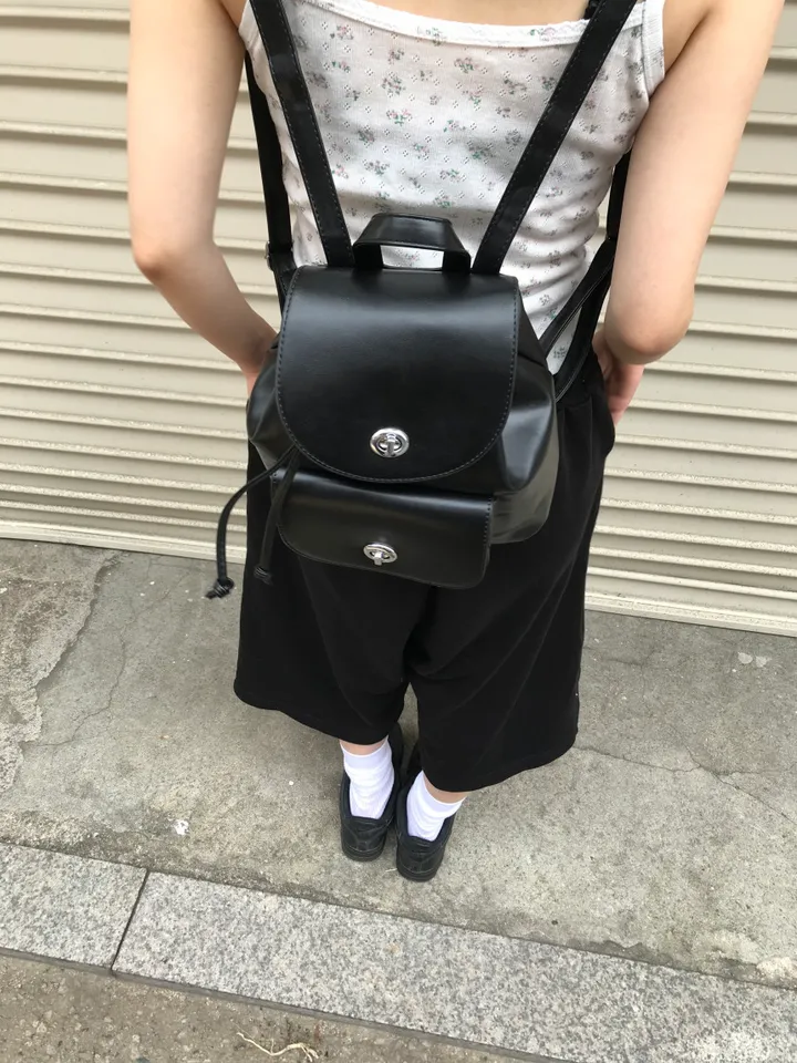 블랙 레더 미니 백팩 상세 이미지 35