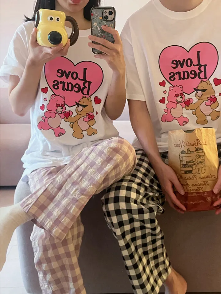 러브베어 하트 커플 곰돌이 티셔츠 상세 이미지 11
