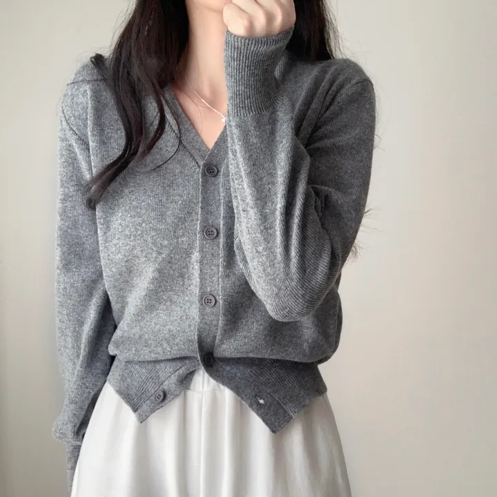 [인생가디건/10color] 머피 데일리 브이넥 무지 버튼 허리잘록 여리 니트 긴팔 가디건 상세 이미지 18