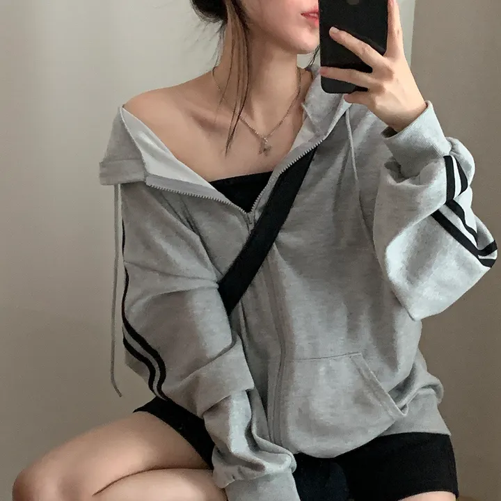 [루즈핏/꾸안꾸🖤] 키트 투라인 후드 집업 점퍼 상세 이미지 39