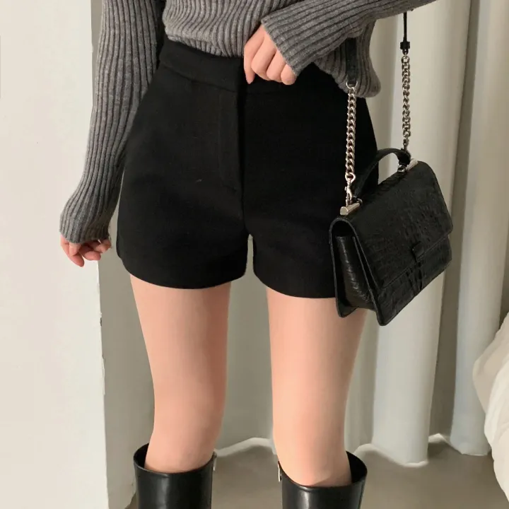 [말라핏/울함유!] 도톰따뜻 모직 숏팬츠,슬랙스 - 3color 상세 이미지 5