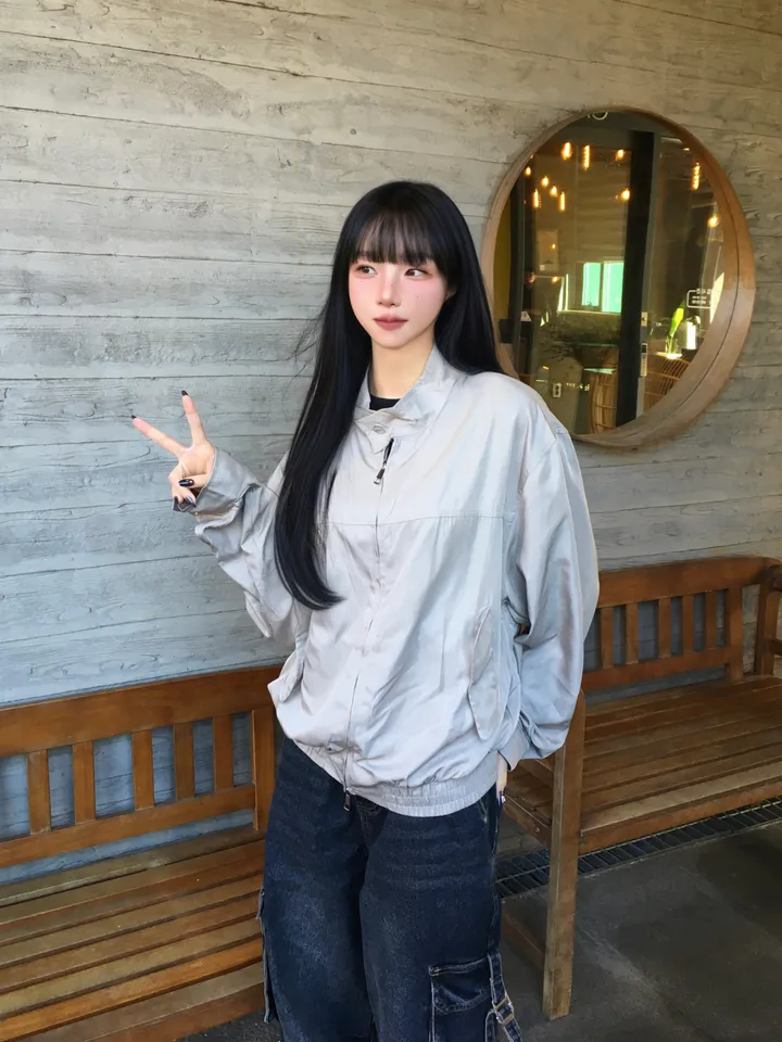 *힙/여리핏[UNISEX] 로미 시크 셔플넥 투웨이 바람막이 집업 점퍼 하이넥 자켓 (4color) 상세 이미지 5