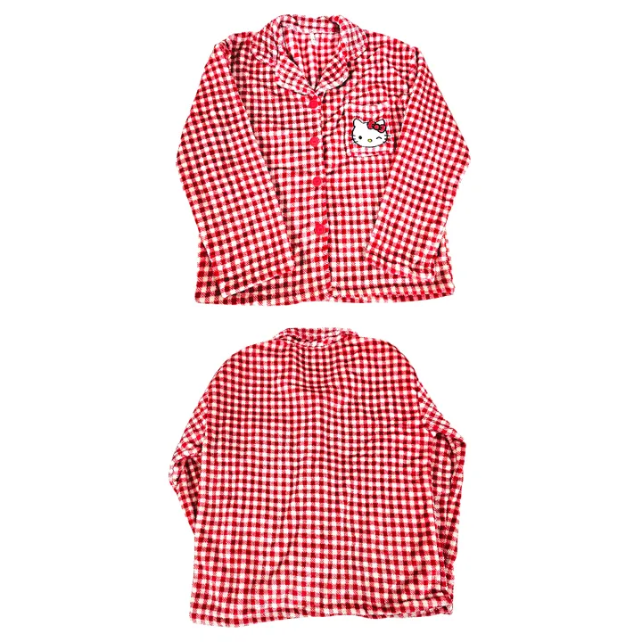 윙크 키티 체크 수면 잠옷 겨울 파자마 홈웨어 (2color) 상세 이미지 6