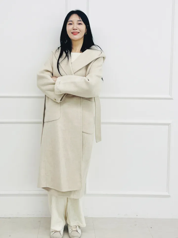 자체제작 원단부터 다른 핸드메이드 양모 후드코트 리얼빅사이즈, 가벼운코트,연말룩, 하객룩 110까지 상세 이미지 18