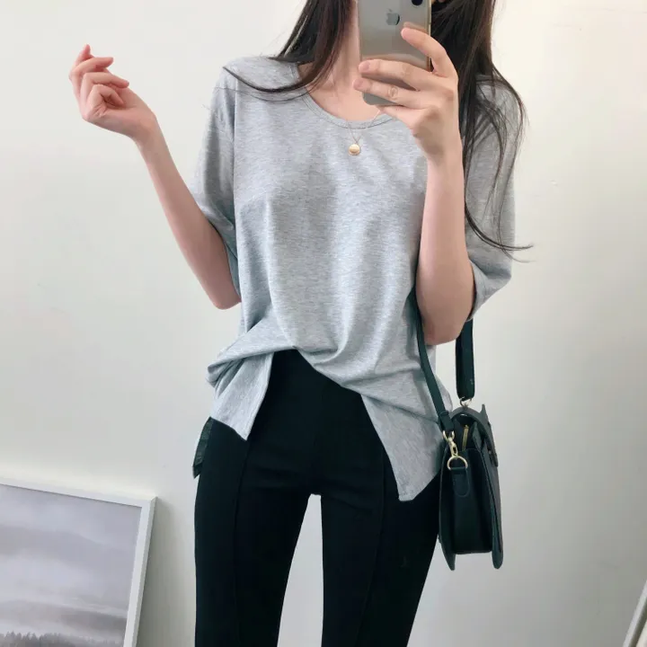 (국내제작 부드러움) 찰랑 데일리 기본 반팔 티셔츠 상세 이미지 43