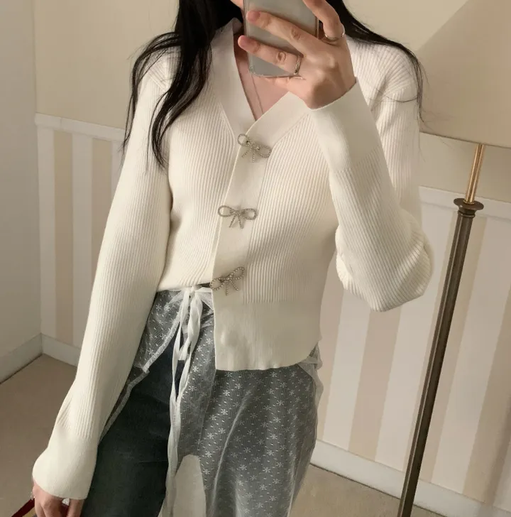 [리본탈부착가능🎀] 리본브로치 가디건 상세 이미지 19