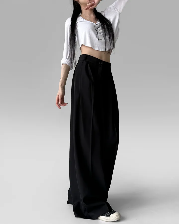 [4계절템/숏,롱/~2XL] 올리브유 메가 통 와이드 더블 핀턱 사계절 슬랙스 상세 이미지 33