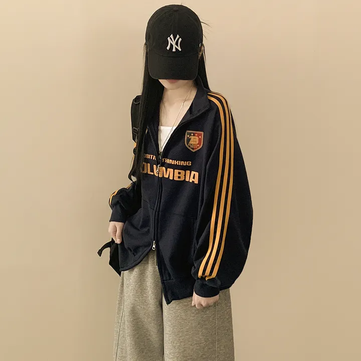 [간절기필수!] 오버핏 투웨이 힙블록코어 하이넥 배색 라인 나그랑 트랙 집업 스포티스파이스 축구유니폼 상세 이미지 14