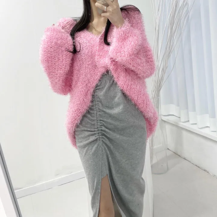 [얼굴 형광등ღ] 솔잎 루즈 박시 가디건 앙고라가디건 루즈가디건 상세 이미지 32