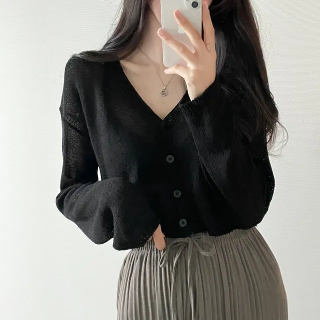 (5color)피넛 썸머 크롭 브이넥 가디건 상세 이미지 25