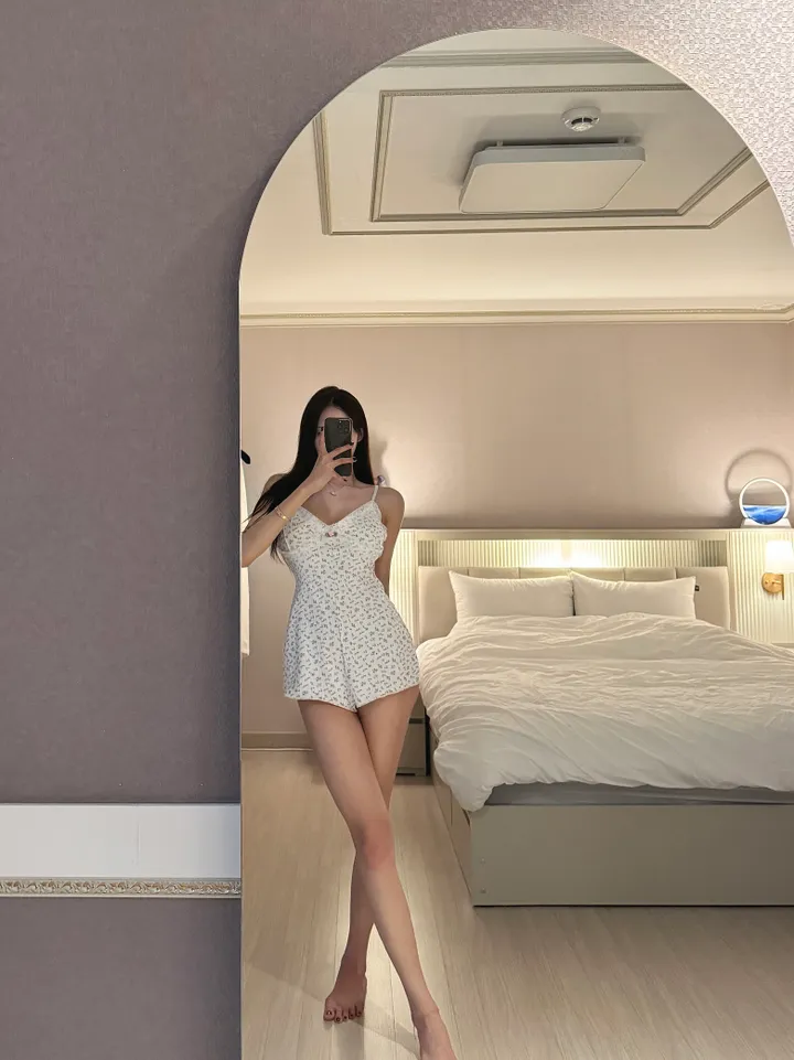 💘큐티섹시💘 [2버전/캡내장] 로즈 바디수트 투피스 세트 잠옷 홈웨어 파자마 상세 이미지 6